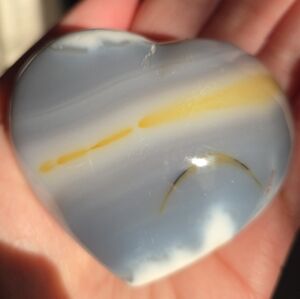 Orca Agate Puffy Heart